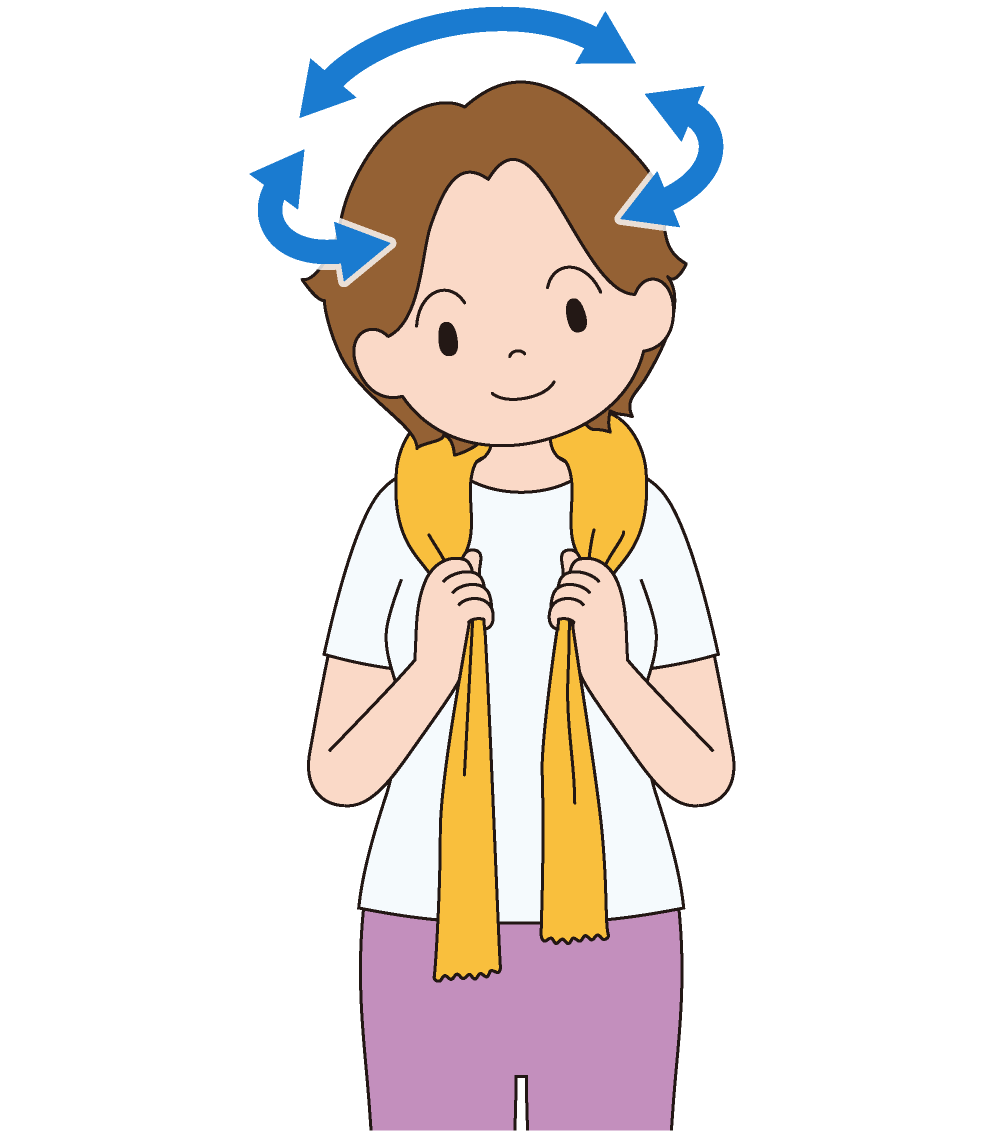 首を労わる体操