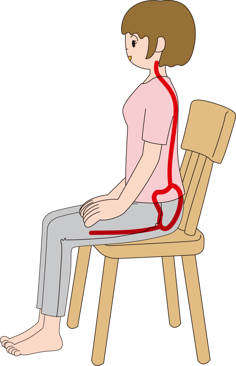 きれいな姿勢で座りましょう