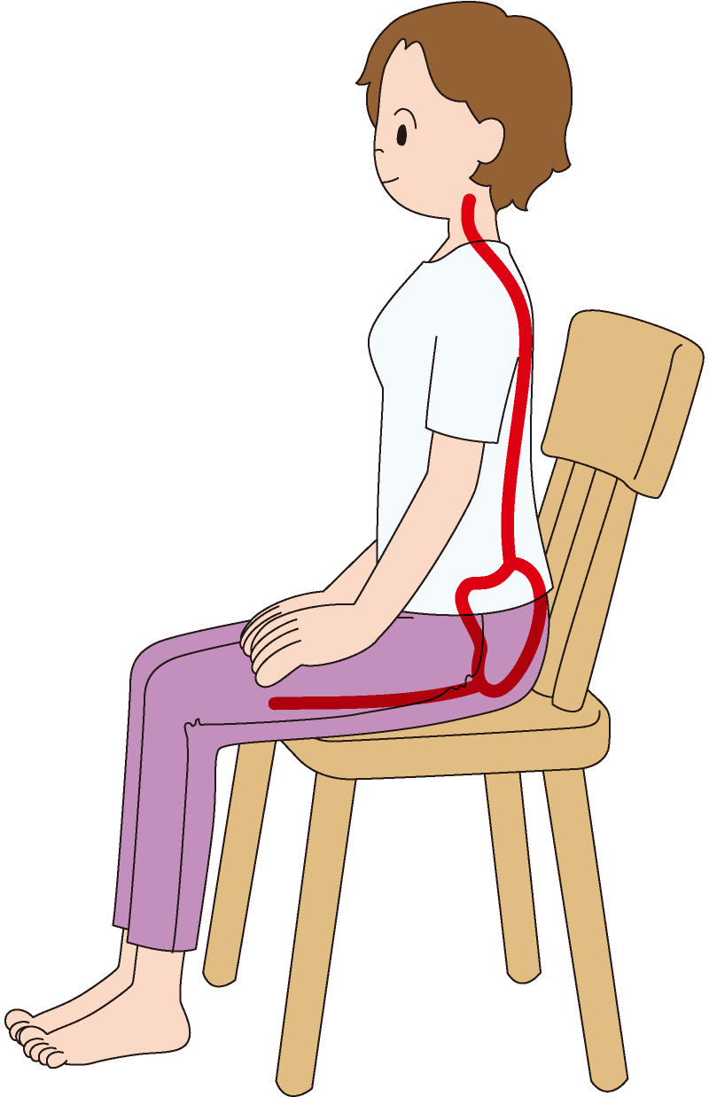 きれいな姿勢で座りましょう
